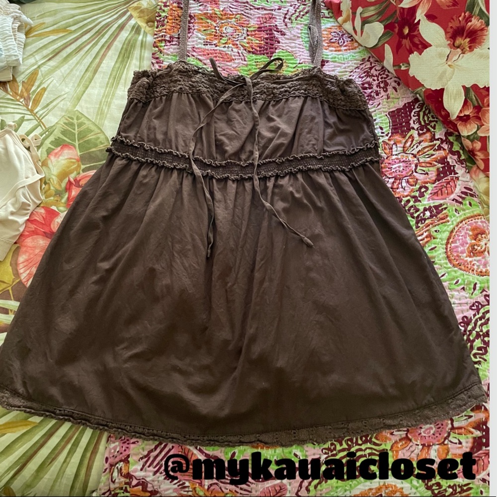 Darling Brown Spaghetti Strap Top